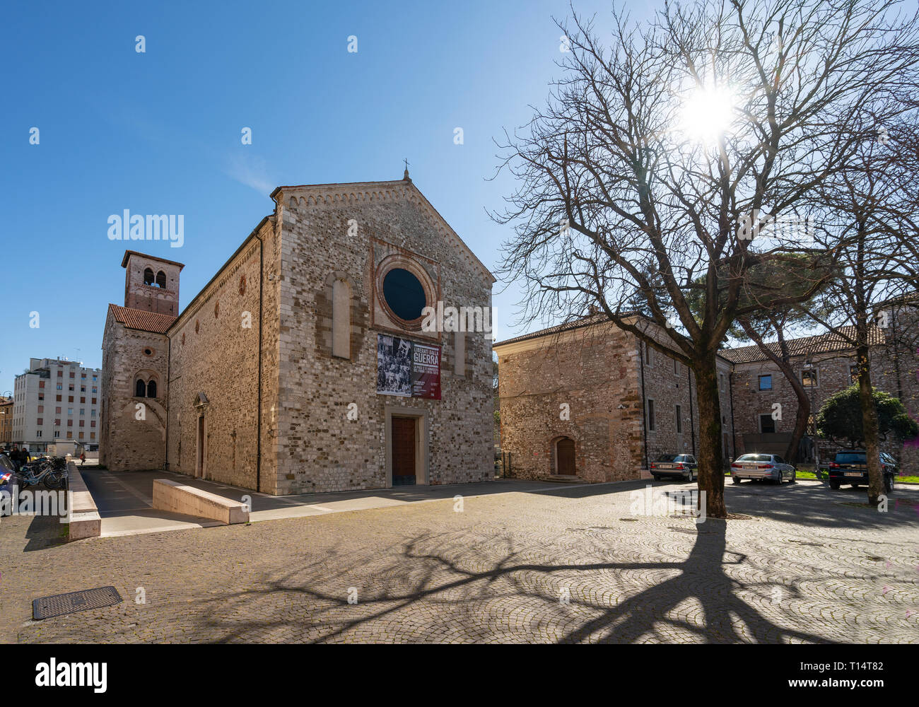 Udine, Friuli Venezia Giulia region, Italy. March 22 2019.   The church of San Francesco, one of the oldest religious buildings in Udine, now desecrat Stock Photo
