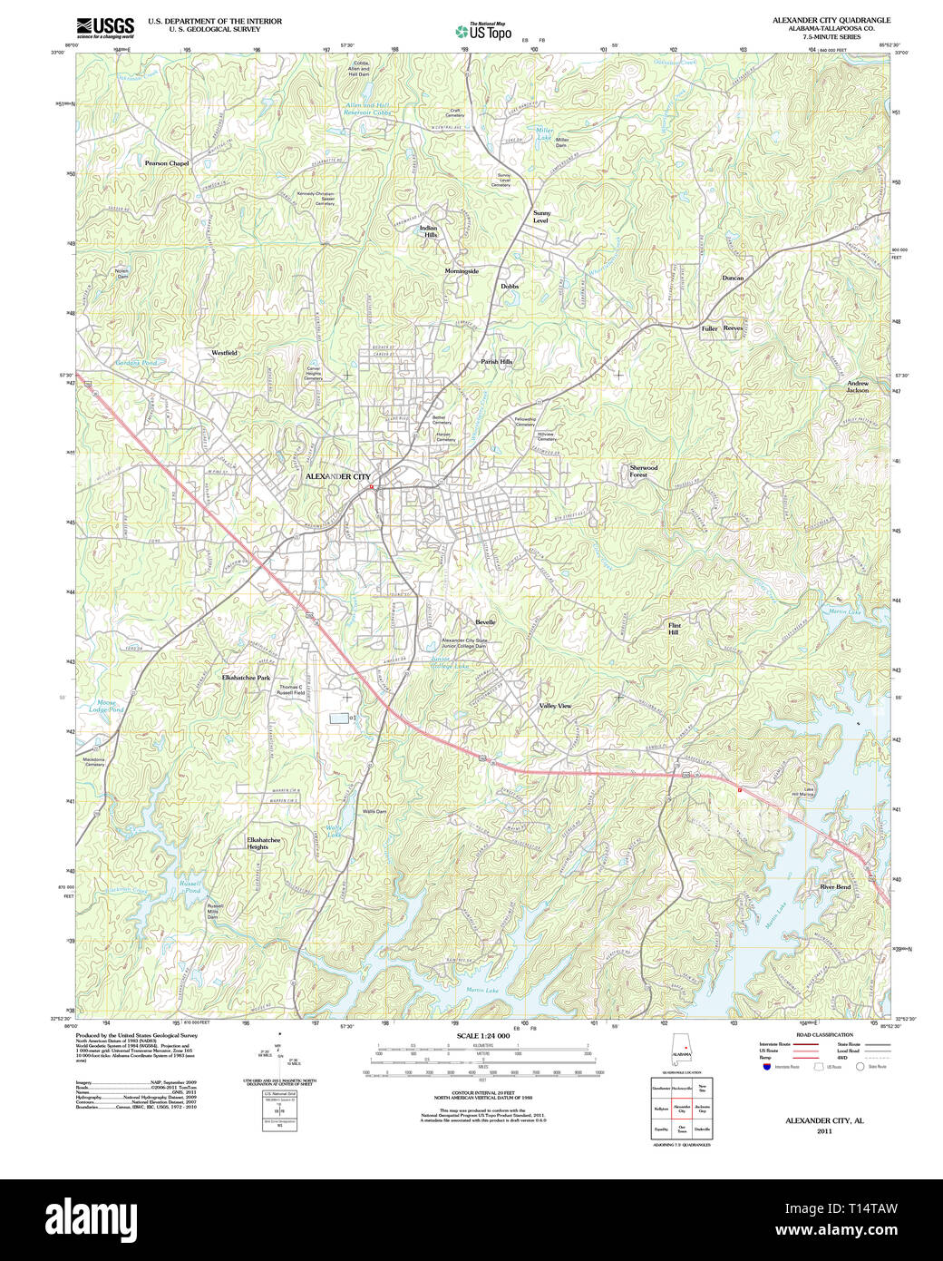 Alexander city alabama map hi-res stock photography and images - Alamy