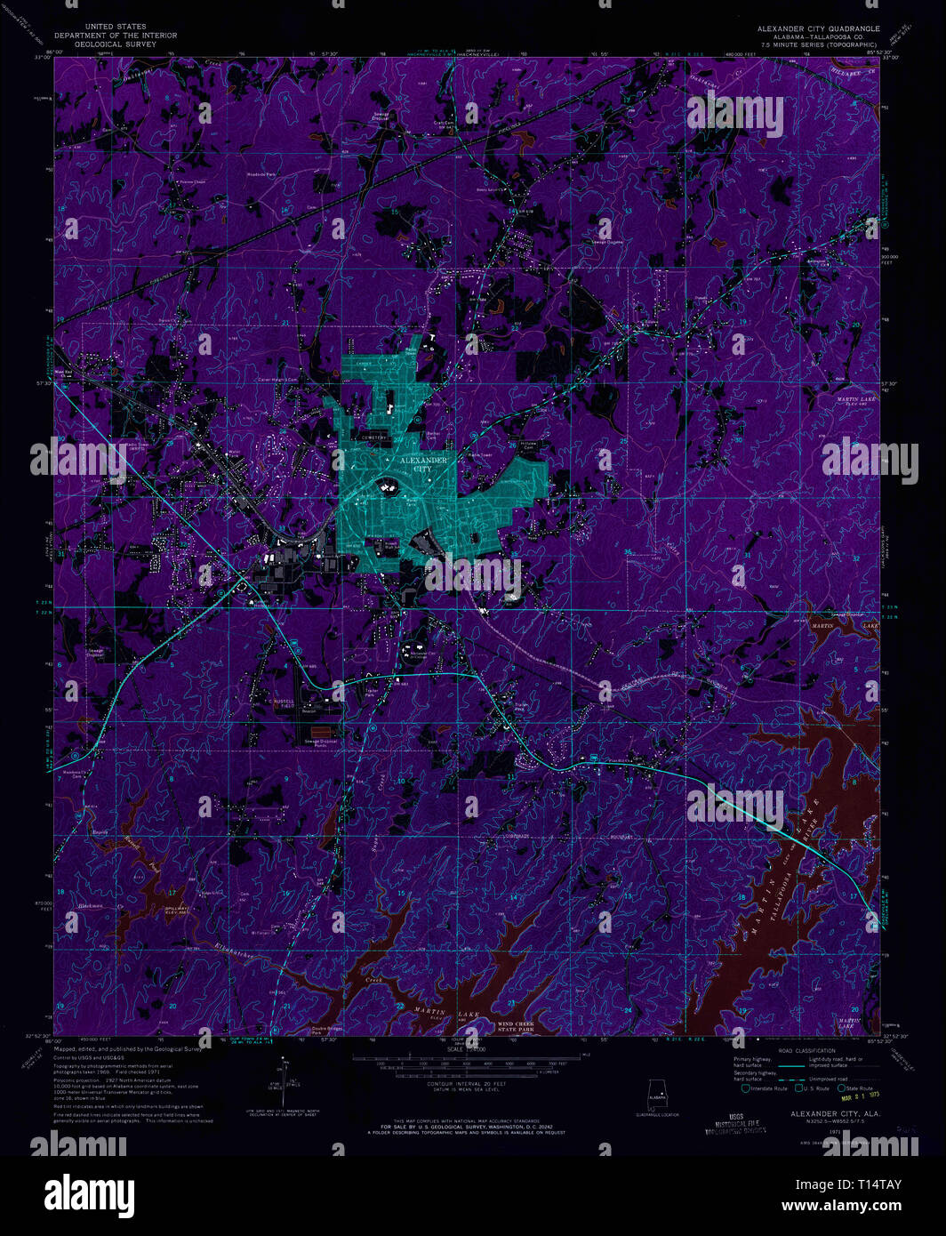 Alexander city alabama map hires stock photography and images Alamy