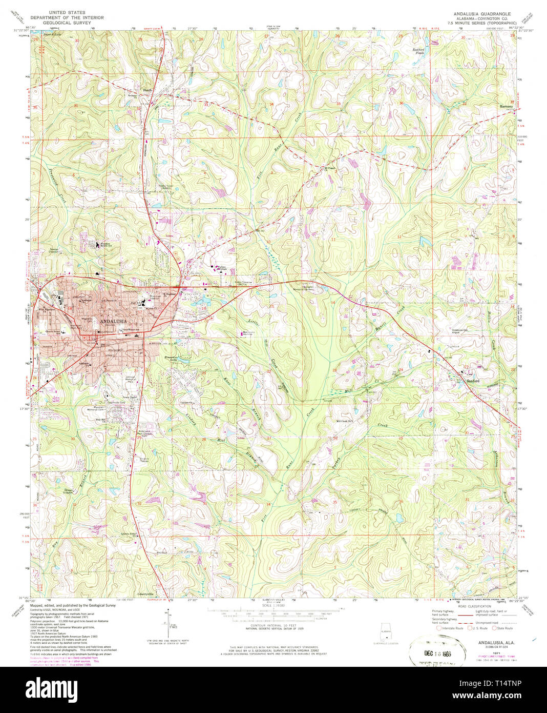 Andalusia alabama map hires stock photography and images Alamy