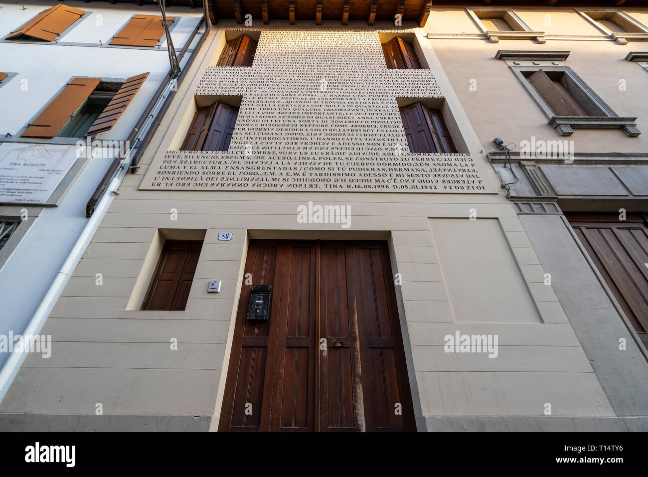 Udine, Friuli Venezia Giulia region, Italy. March 22 2019.   the birthplace house of photographer Tina Modotti Stock Photo