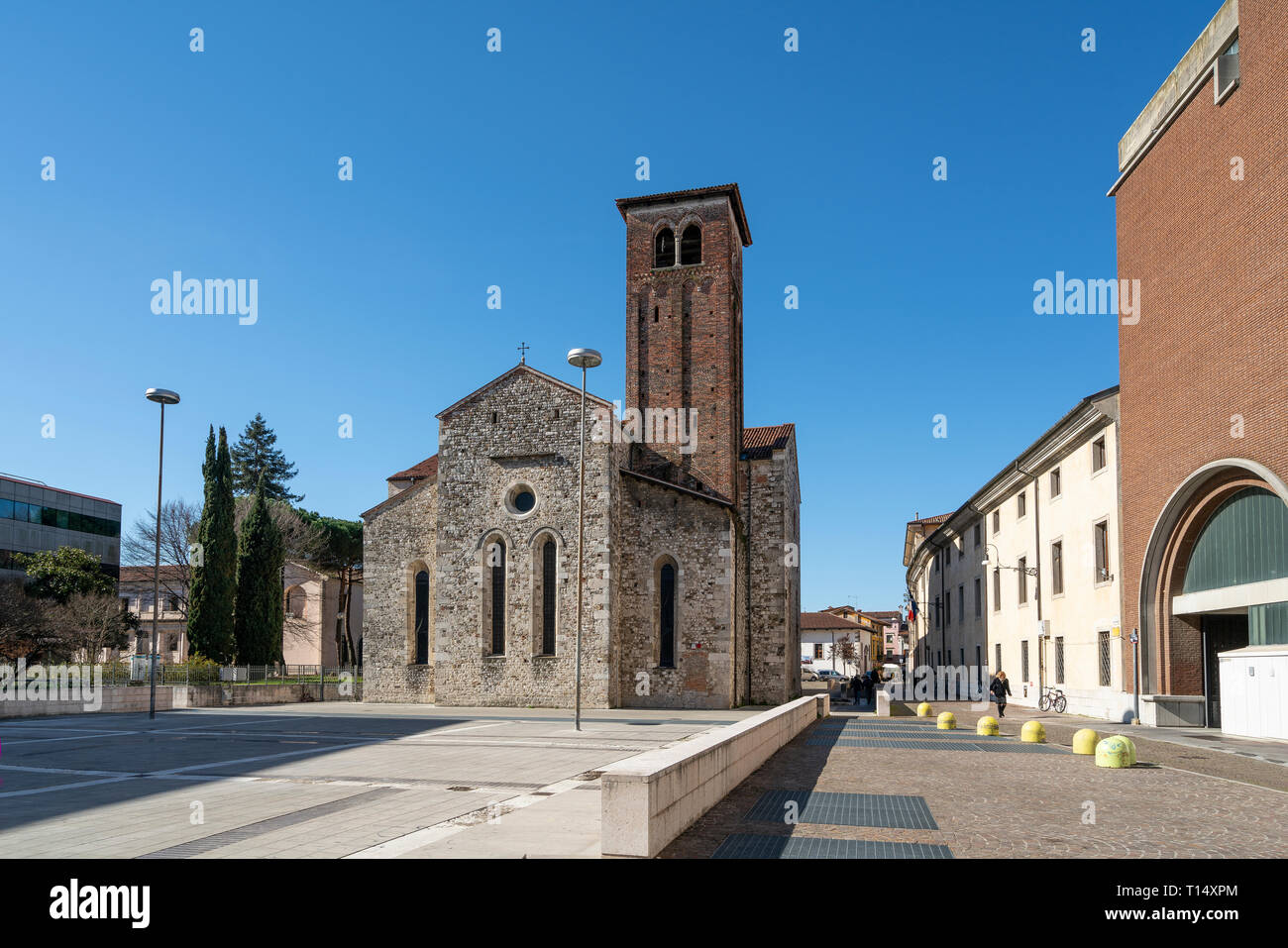 Udine, Friuli Venezia Giulia region, Italy. March 22 2019.   The church of San Francesco, one of the oldest religious buildings in Udine, now desecrat Stock Photo