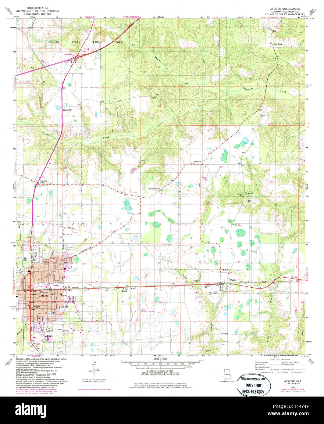 Map Of Atmore Alabama Atmore, Alabama, Map 1960, 1:24000, United States Of America By Timeless  Maps, Data U.s. Geological Survey Stock Photo - Alamy