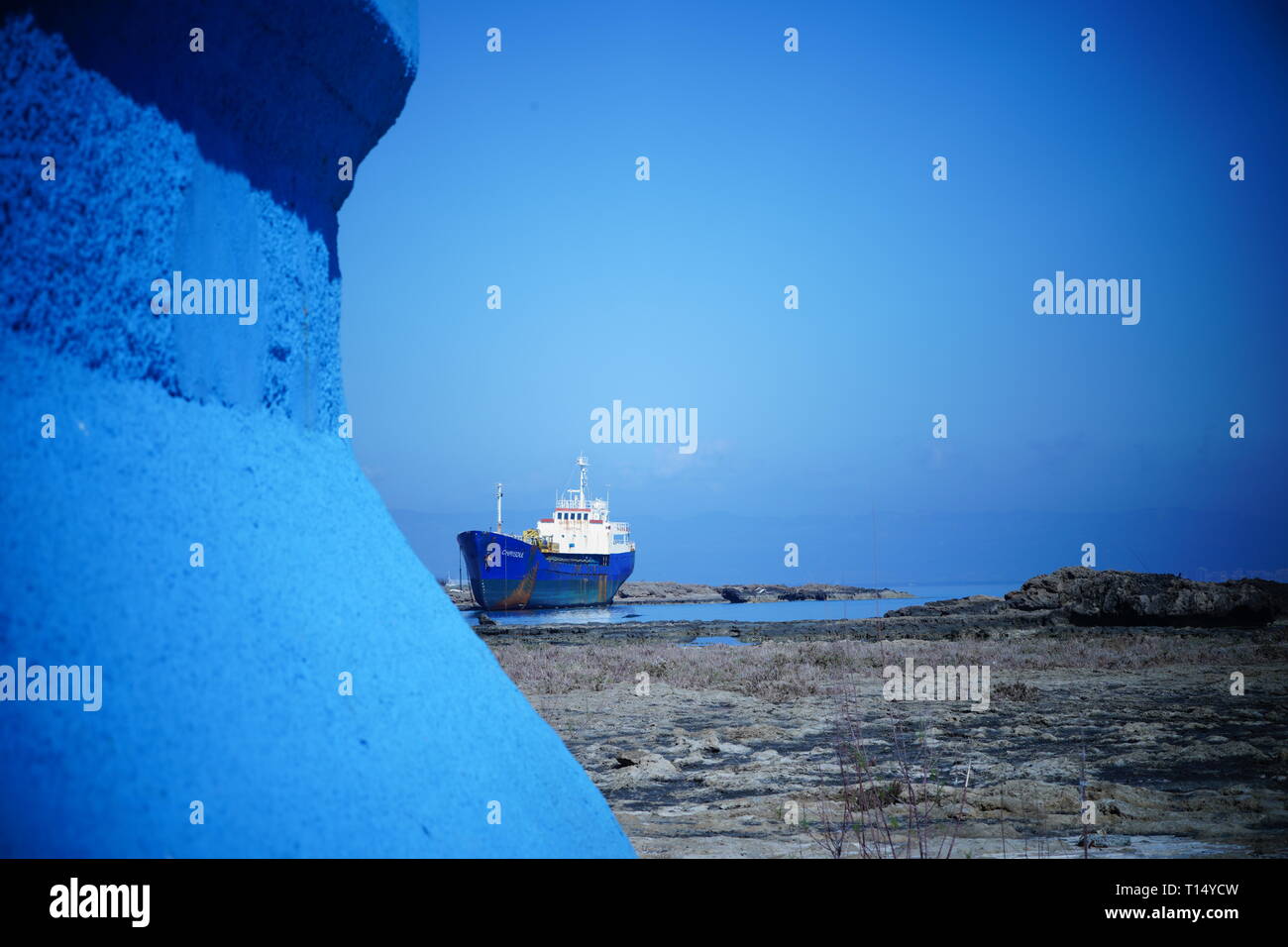 Famagusta (Varosha) is an abandoned Cypriot city of Famagusta. Before the 1974 Turkish invasion of Cyprus, it was the modern tourist area of the city. Stock Photo