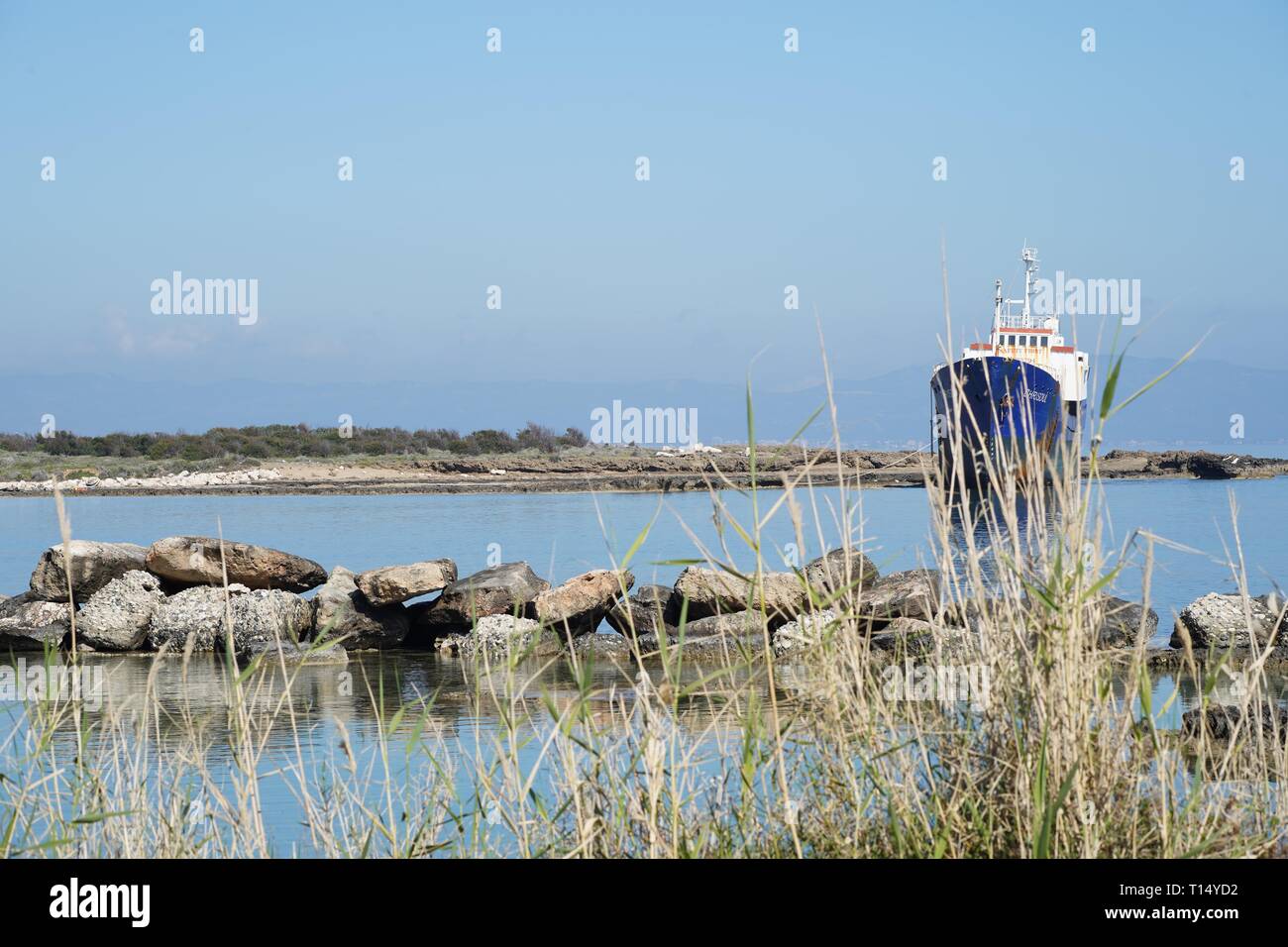 Famagusta (Varosha) is an abandoned Cypriot city of Famagusta. Before the 1974 Turkish invasion of Cyprus, it was the modern tourist area of the city. Stock Photo