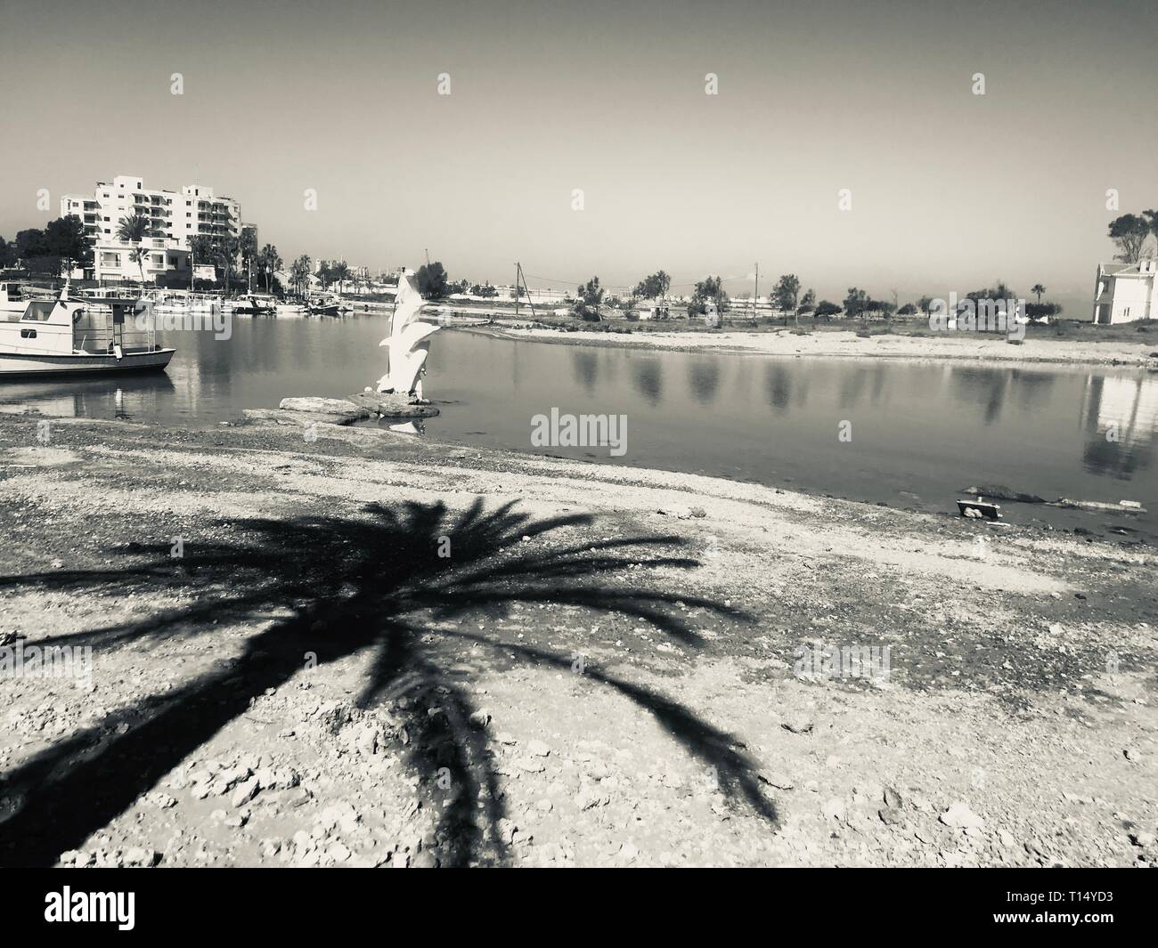 Famagusta (Varosha) is an abandoned Cypriot city of Famagusta. Before the 1974 Turkish invasion of Cyprus, it was the modern tourist area of the city. Stock Photo
