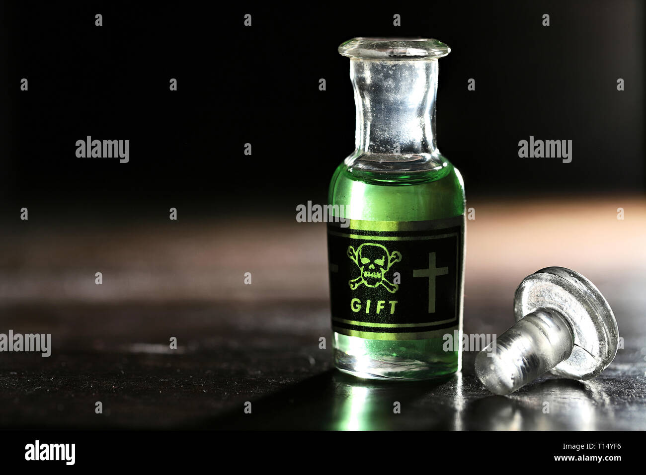 vintage German glass bottle of poison Stock Photo Alamy