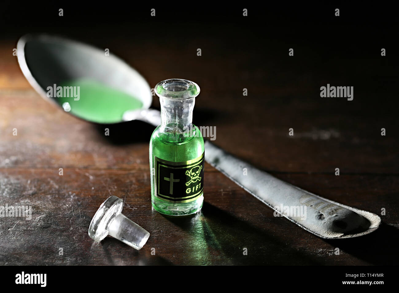 vintage German glass bottle of poison Stock Photo Alamy