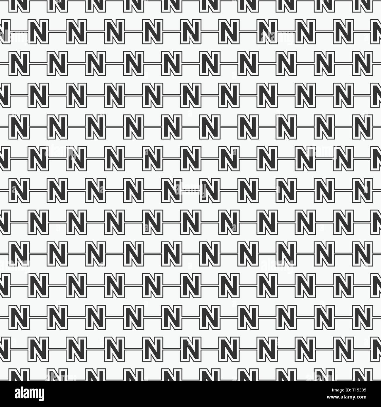 Vector seamless pattern of alphabet letter N Stock Vector Image & Art ...