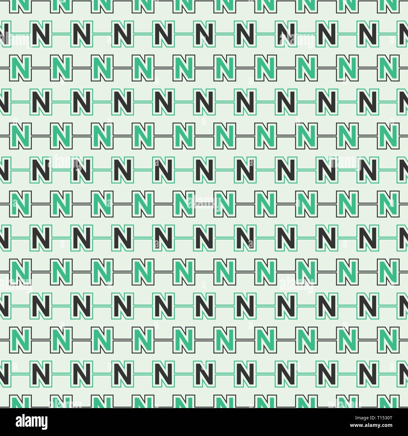 Vector seamless pattern of alphabet letter N Stock Vector Image & Art ...