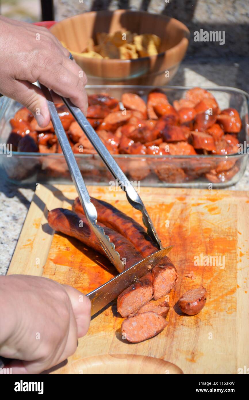 BBQ BarBQue of all cooked meat and chicken Stock Photo Alamy