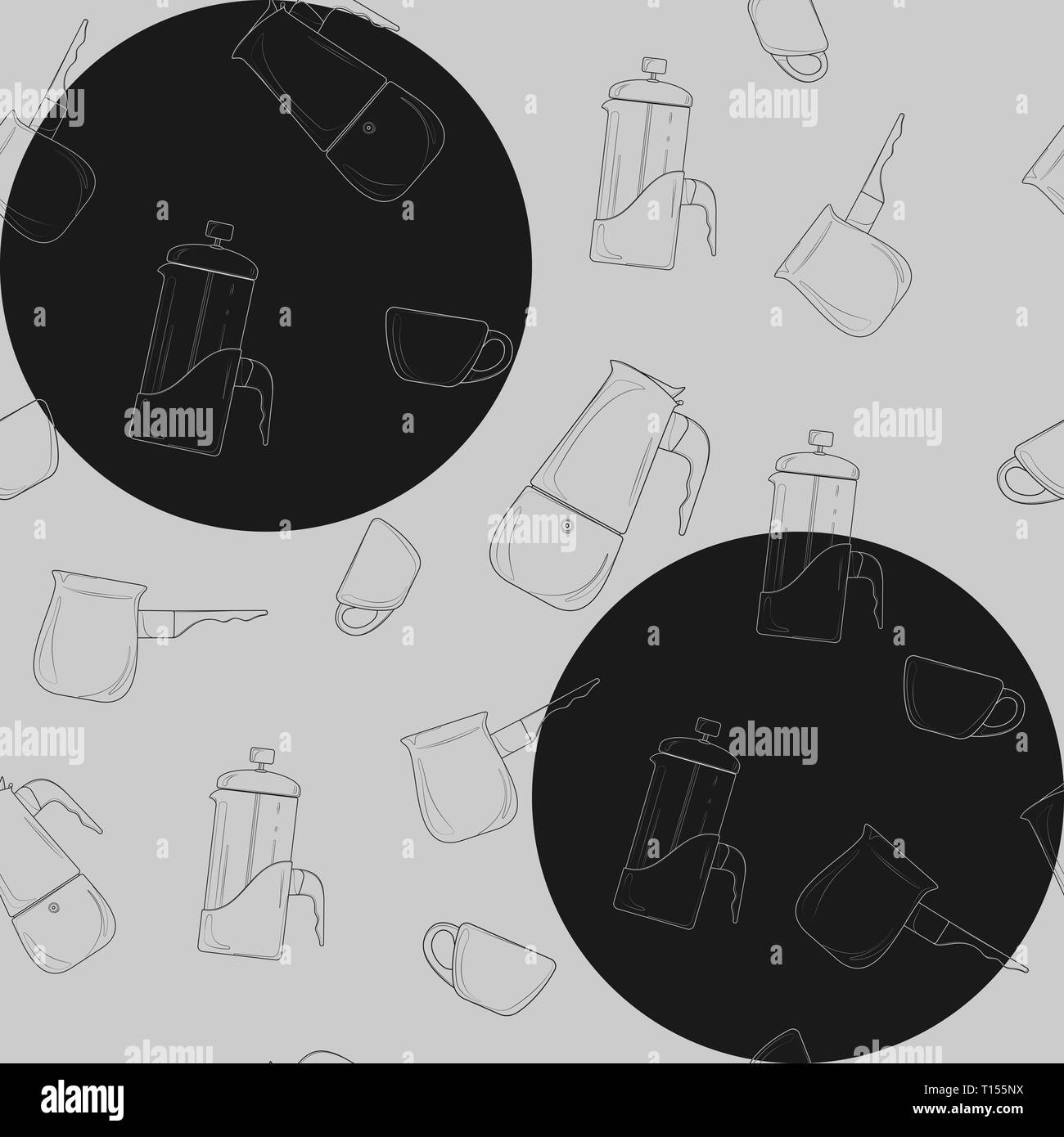 Coffee time seamless pattern dot, great design for any purposes. Seamless vector background Stock Vector