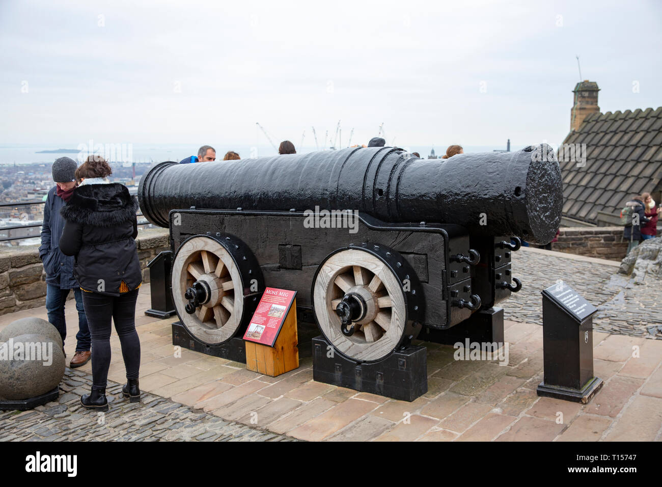 Mons Meg is medieval bombard displayed at Edinburgh castle in Scotland