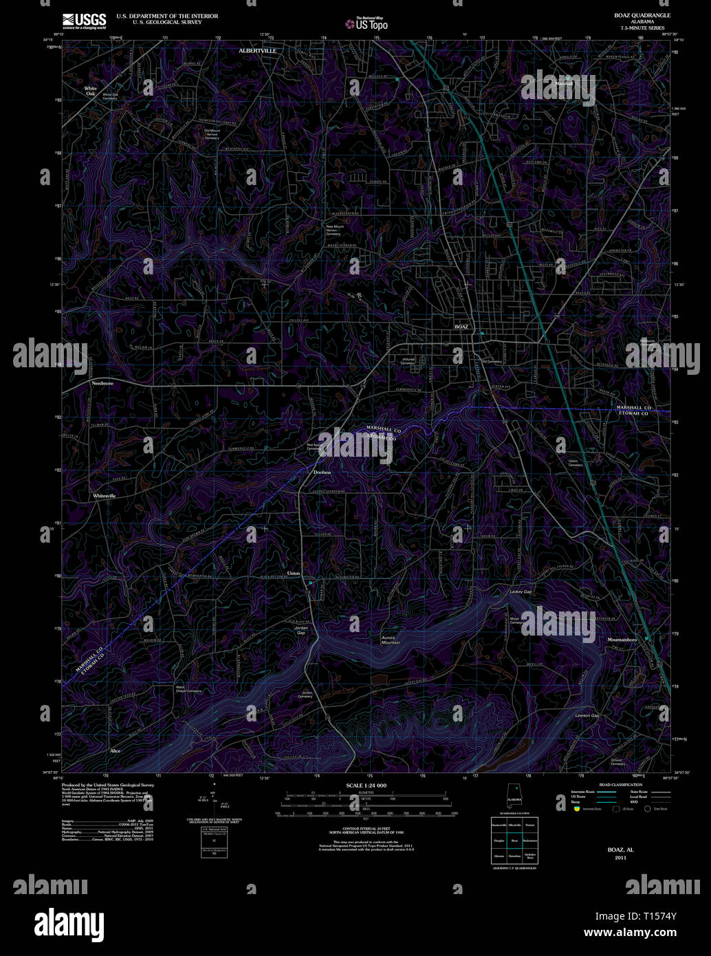 Boaz alabama map hires stock photography and images Alamy