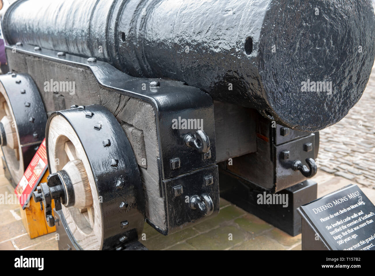 Mons Meg is medieval bombard displayed at Edinburgh castle in Scotland