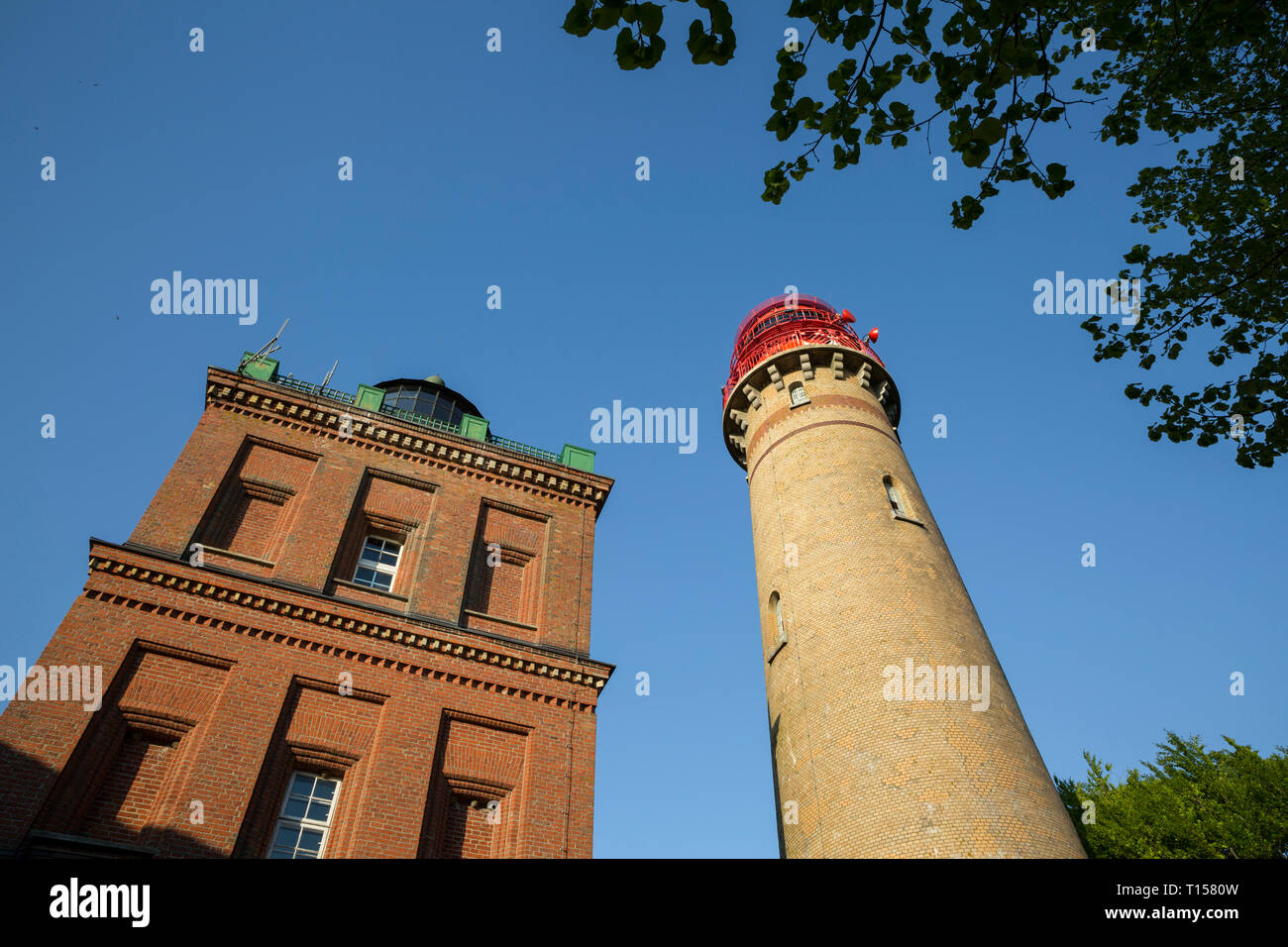 Germany, Ruegen, Cape Arkona, Cape Arkona Lighthouse and Schinkel Tower Stock Photo