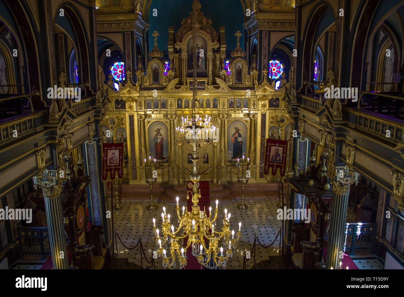 Balat, Istanbul / Turkey - September 24 2018: Bulgarian Church interior view Stock Photo