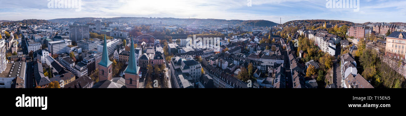 Germany, Wuppertal, Elberfeld, Aerial view of Laurentius Square Stock Photo