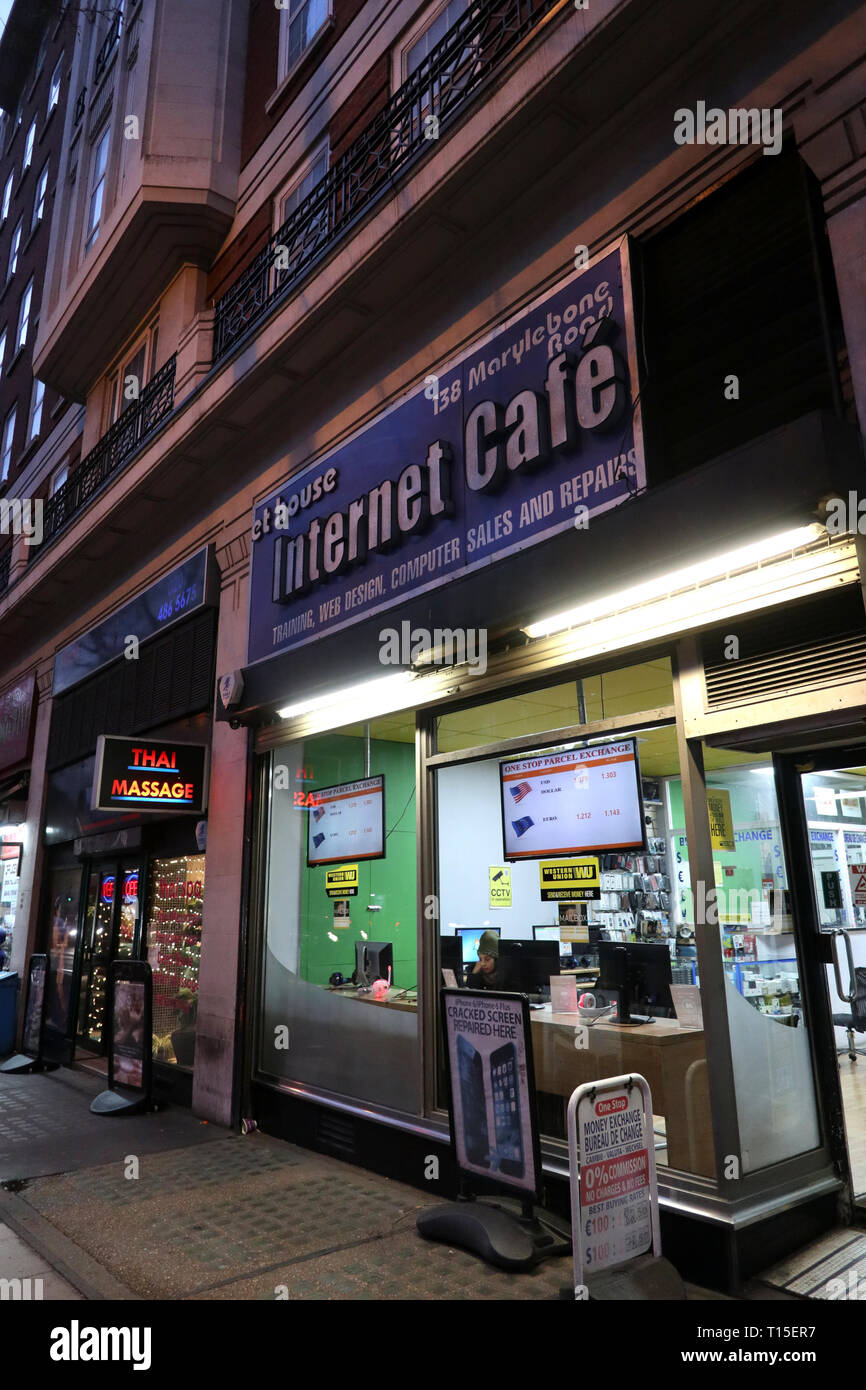 Internet Cafe, London, England, UK Stock Photo