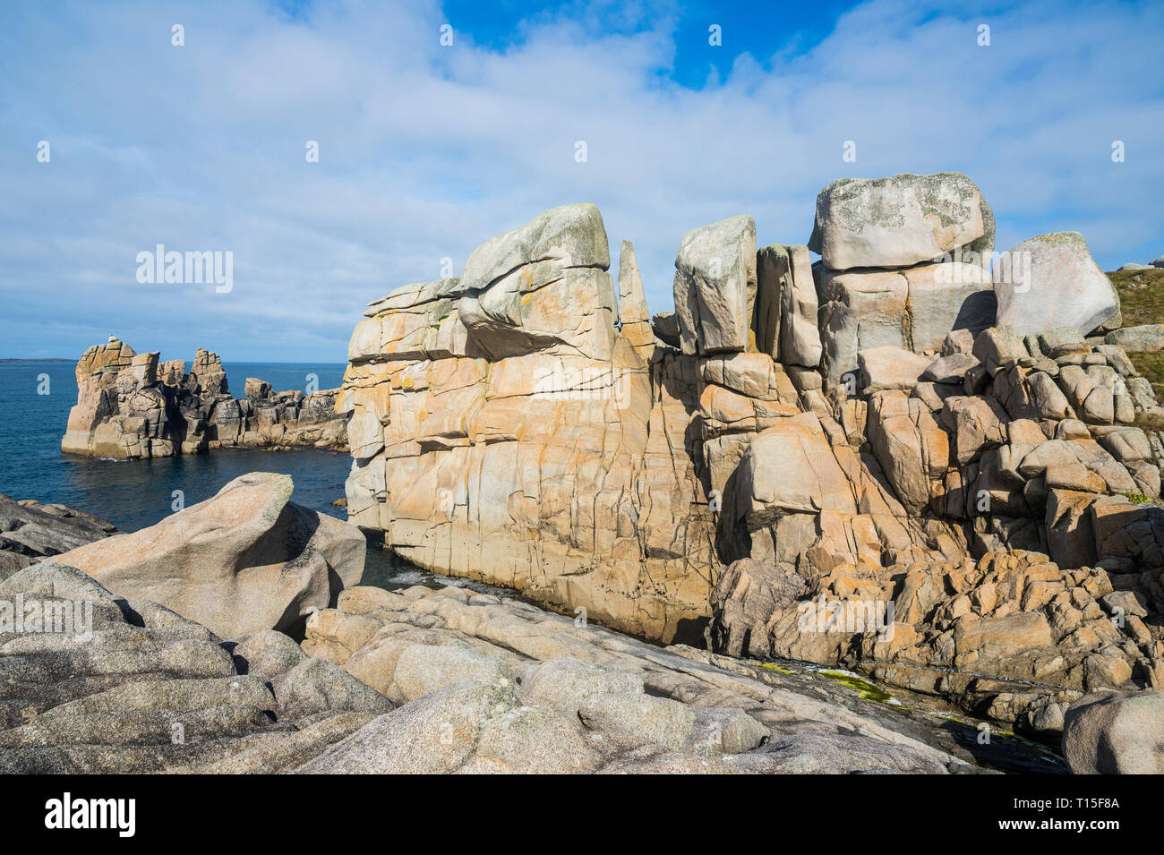 UK, England, Isles of Scilly, Huge granite rocks on St Mary's Stock Photo