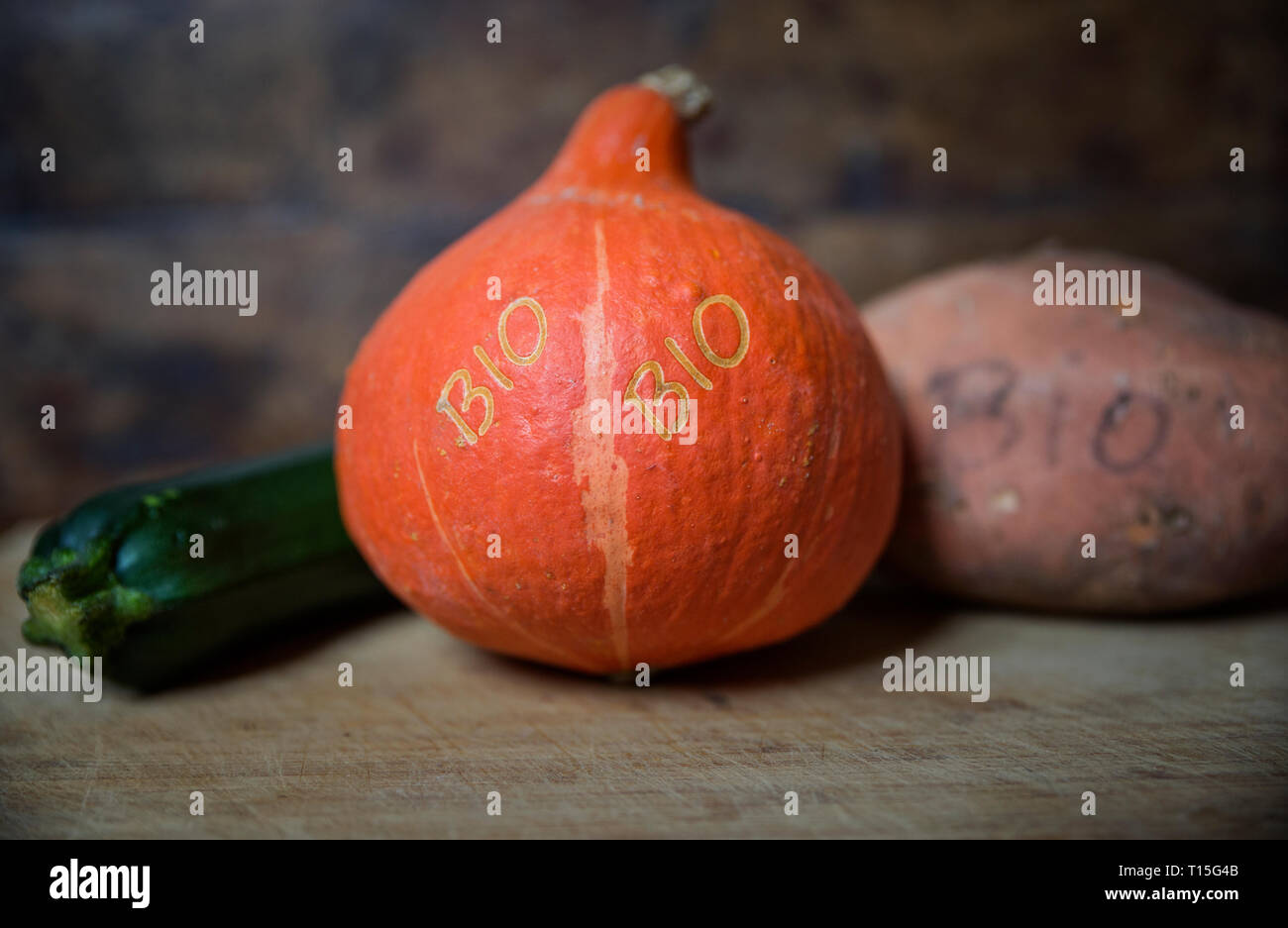 Organic vegetables with Smart Branding Stock Photo