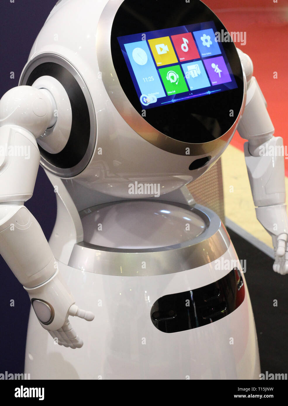 Smart robot for help around the house. Modern technologies for the development of robot assistants. Stock Photo