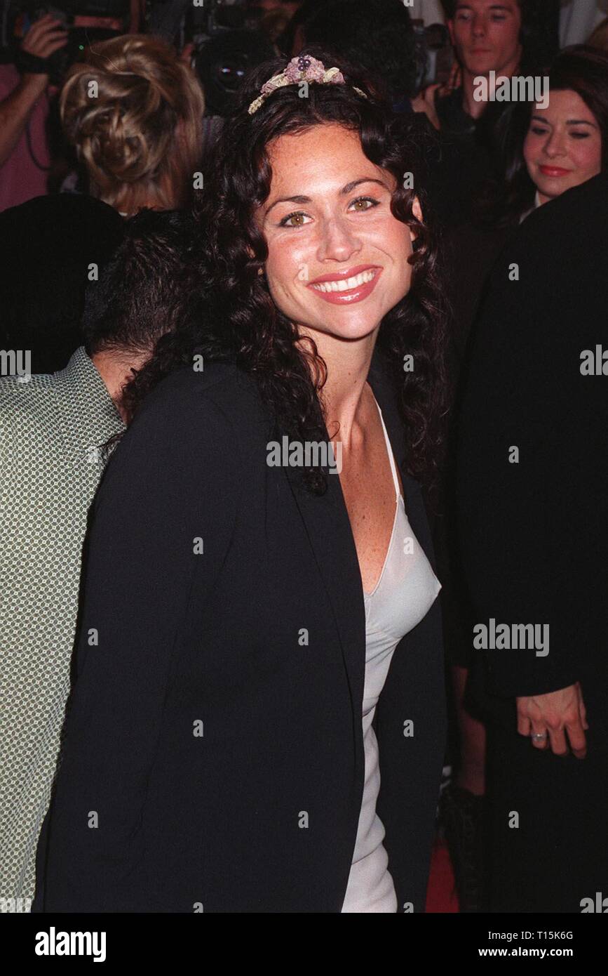 LOS ANGELES, CA. October 15, 1997: Actress Minnie Driver at the premiere of 'Boogie Nights.'  The movie is about a family of actors & filmmakers in the adult movie business. Stock Photo