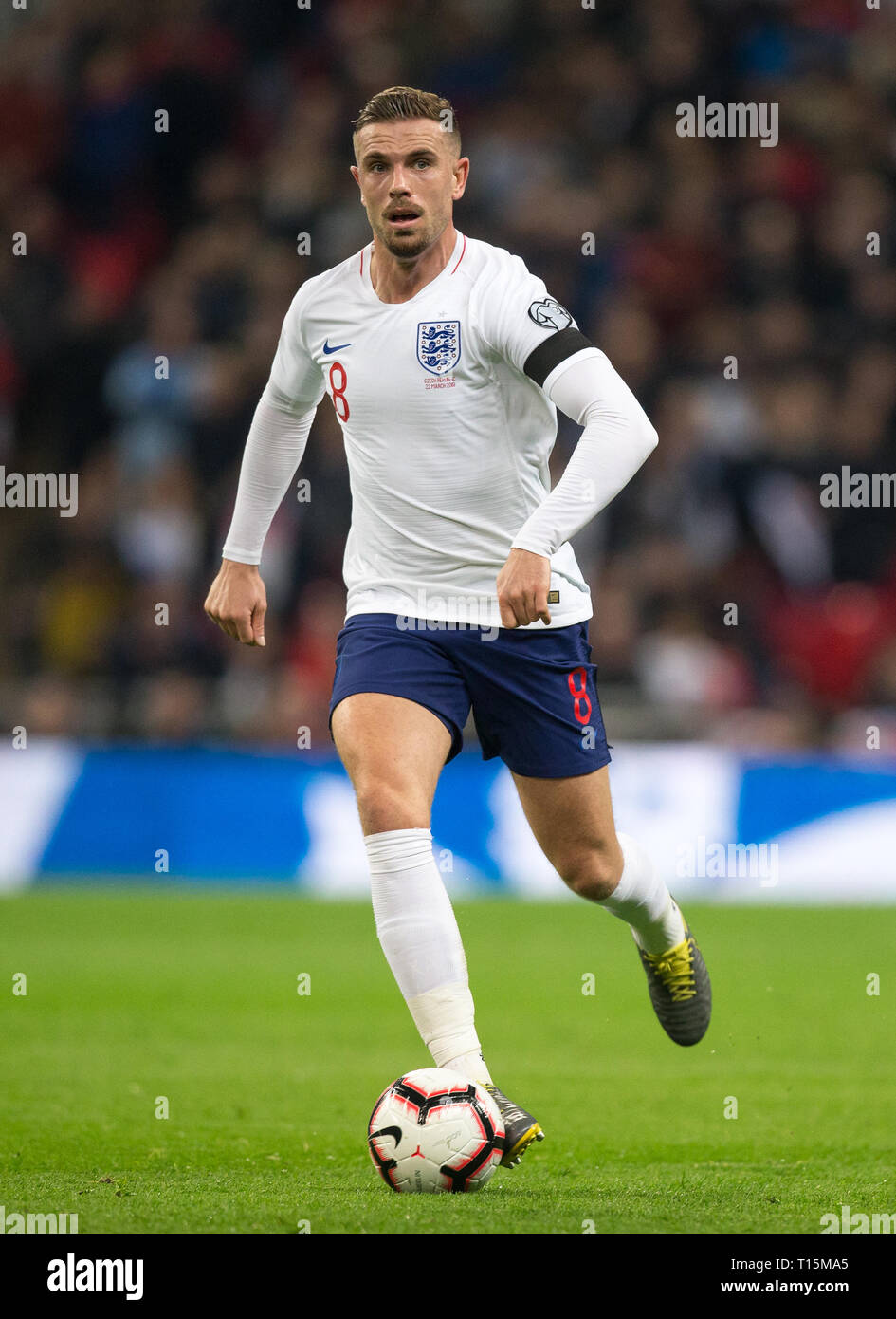 London, UK. 22nd Mar, 2019. Jordan Henderson (Liverpool) of England during the UEFA 2020 Euro Qualifier match between England and Czech Republic at Wembley Stadium, London, England on 22 March 2019. Photo by Andy Rowland/PRiME Media Images. Credit: Andrew Rowland/Alamy Live News Stock Photo