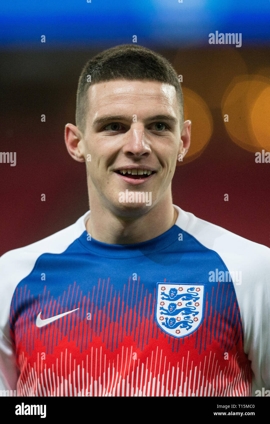 London, UK. 22nd Mar, 2019. Declan RICE (WHU) of England pre match during the UEFA 2020 Euro Qualifier match between England and Czech Republic at Wembley Stadium, London, England on 22 March 2019. Photo by Andy Rowland/PRiME Media Images. Credit: Andrew Rowland/Alamy Live News Stock Photo