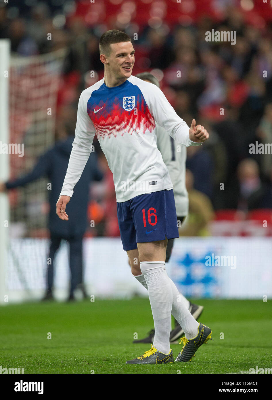 London, UK. 22nd Mar, 2019. Declan RICE (WHU) of England pre match during the UEFA 2020 Euro Qualifier match between England and Czech Republic at Wembley Stadium, London, England on 22 March 2019. Photo by Andy Rowland/PRiME Media Images. Credit: Andrew Rowland/Alamy Live News Stock Photo