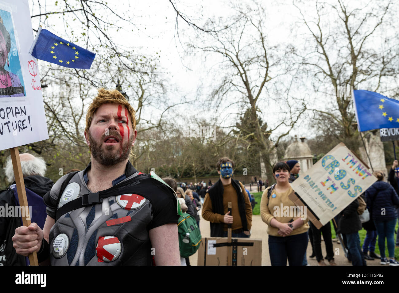 London, UK. 23rd Mar, 2019. Hundreds of thousands of people have joined Brexit march protest to demand new referendum in Central London, UK Credit: tottotophotography/Alamy Live News Stock Photo