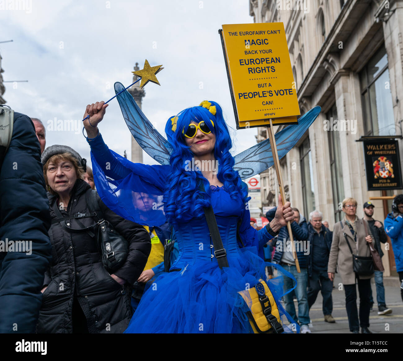 London, UK. 23rd Mar 2019. Thousands of people come to a demonstration calling for a second referendum on Britain exit from EU, known as Brexit. Credit: AndKa/Alamy Live News Stock Photo