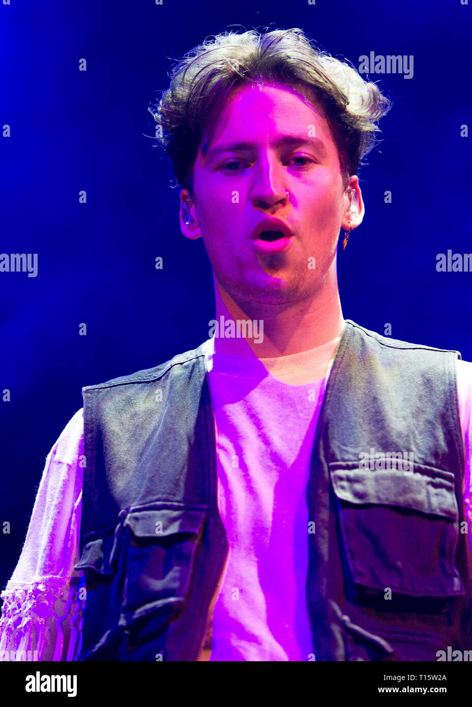 Glasgow, UK. 23 March 2019.   Pictured: Ryan Hennessy - Guitar & Vocals.  Picture This is an Irish rock band based in Ireland, composed of Ryan Hennessy, Jimmy Rainsford, Owen Cardiff and Cliff Deane. In 2017, they released their debut album, which entered atop the Irish Albums Chart. Credit: Colin Fisher/Alamy Live News Stock Photo