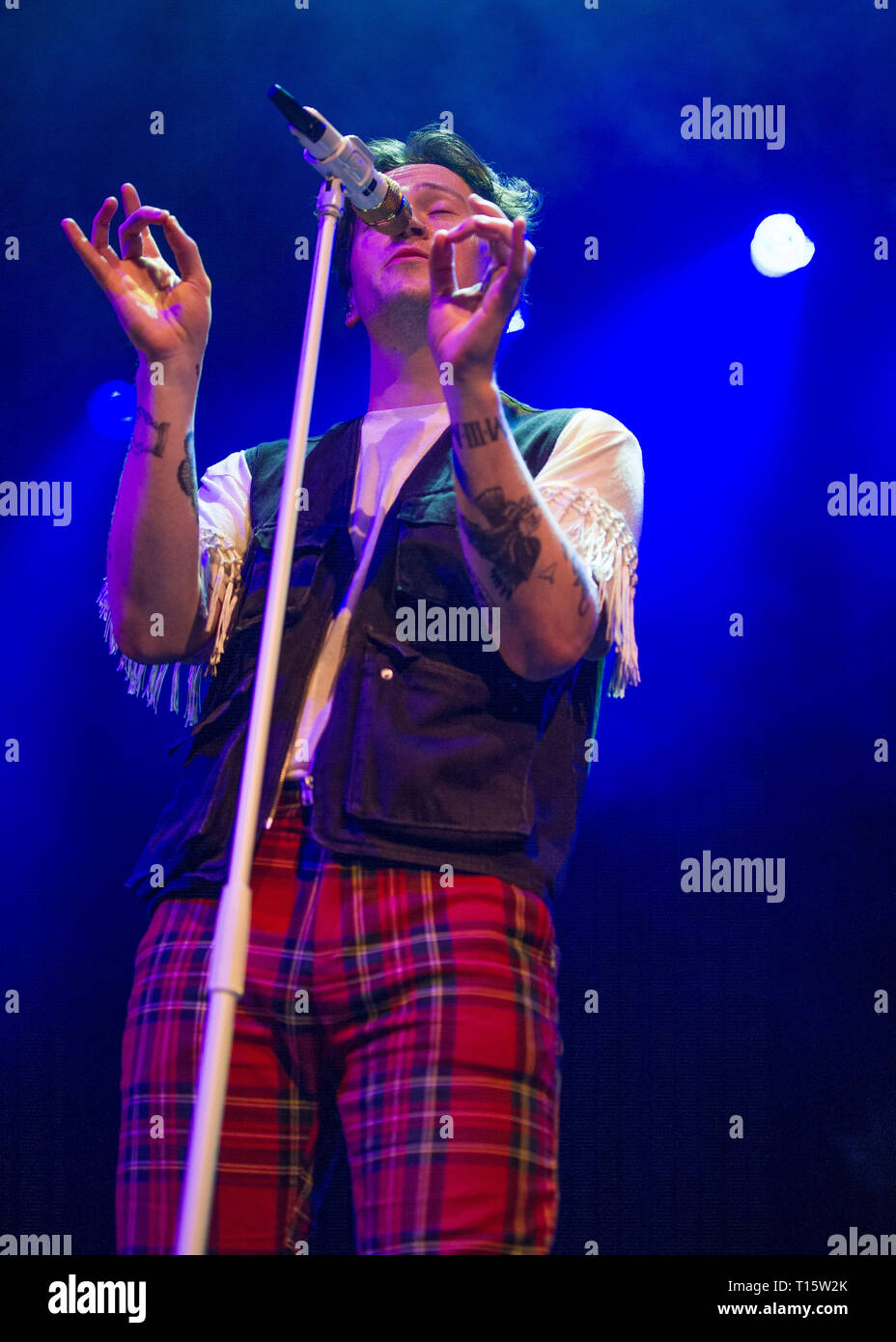 Glasgow, UK. 23 March 2019.   Pictured: Ryan Hennessy - Guitar & Vocals.  Picture This is an Irish rock band based in Ireland, composed of Ryan Hennessy, Jimmy Rainsford, Owen Cardiff and Cliff Deane. In 2017, they released their debut album, which entered atop the Irish Albums Chart. Credit: Colin Fisher/Alamy Live News Stock Photo