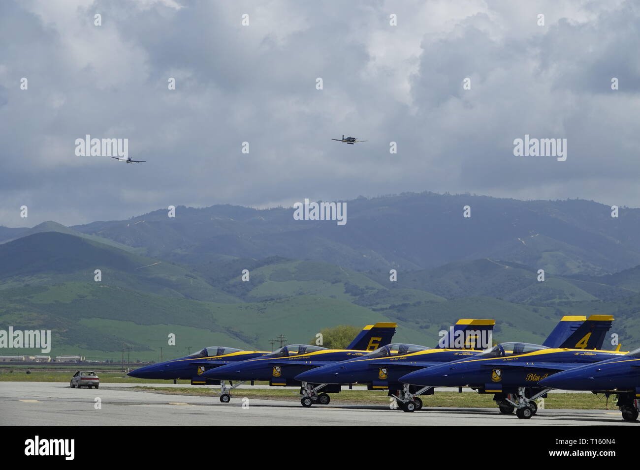 California, USA. 23rd Mar, 2019. 23rd March, 2019   Salinas, California, USA      Scvenes from the annual  Salinas Air-Show, featuring the US Navy 'Blue Angels' arobatic team Credit: Motofoto/Alamy Live News Stock Photo