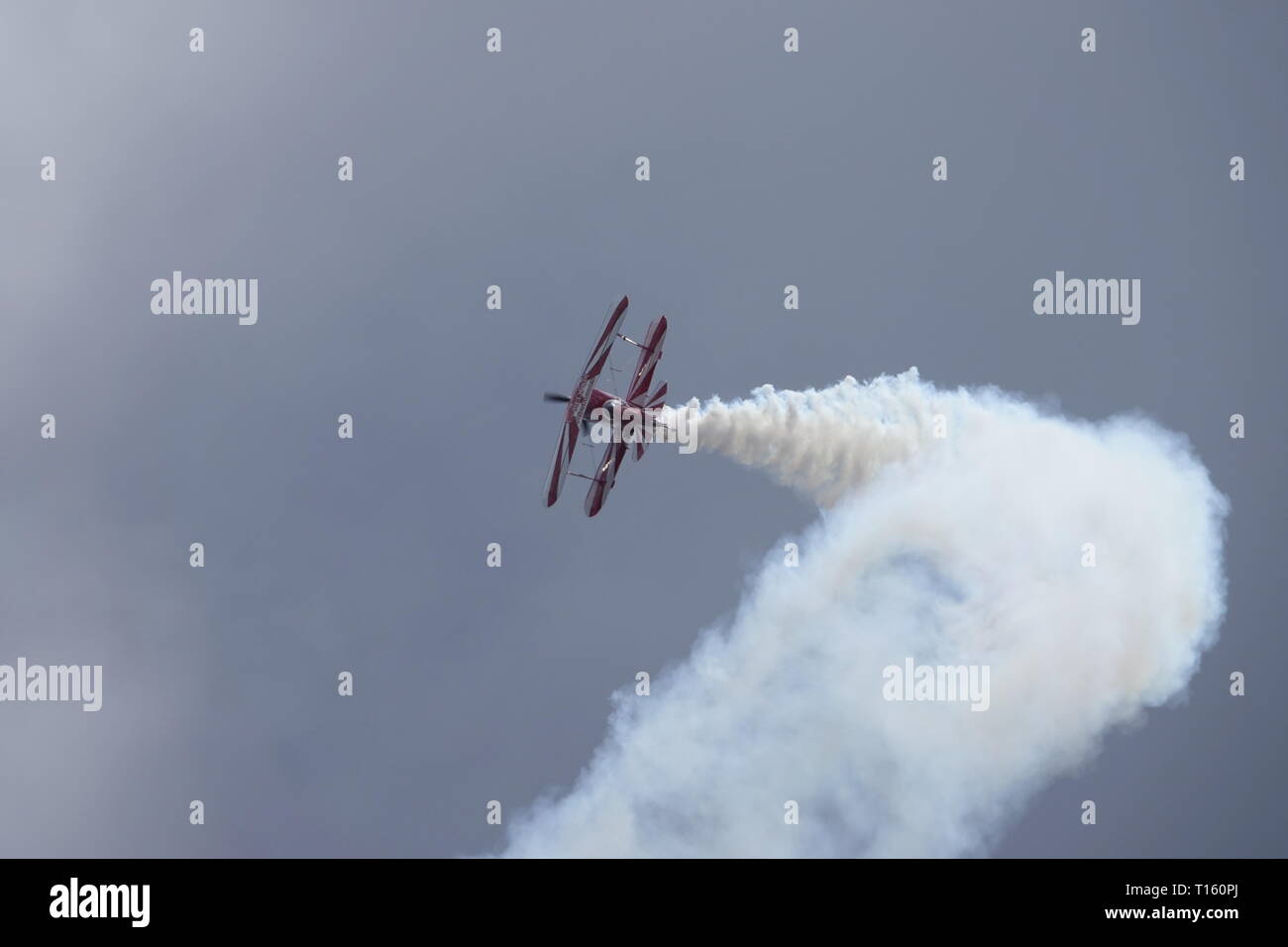 California, USA. 23rd Mar, 2019. 23rd March, 2019   Salinas, California, USA      Scenes from the annual  Salinas Air-Show, featuring the US Navy 'Blue Angels' arobatic team. Here Yuichi Takagi, US based, japanese aerobatic, pilot puts his Red Fox Team's Pitts special through it's paces Credit: Motofoto/Alamy Live News Stock Photo