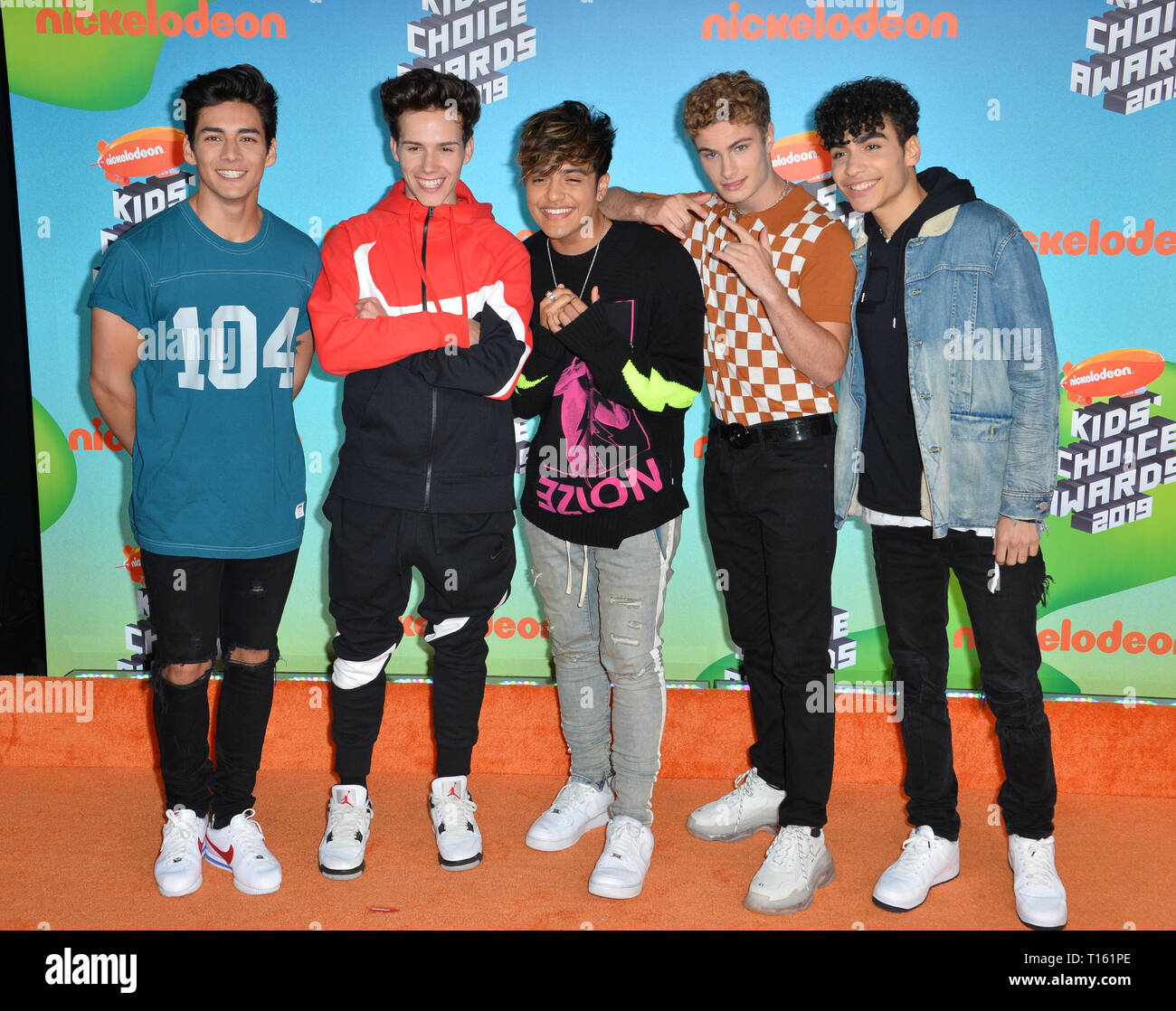 Los Angeles, USA. 23rd Mar, 2019. In Real Life, Drew Ramos, Michael Conor, Sergio Calderon, Brady Tutton & Chance Perez at Nickelodeon's Kids' Choice Awards 2019 at USC's Galen Center. Picture: Paul Smith/Featureflash Credit: Paul Smith/Alamy Live News Stock Photo