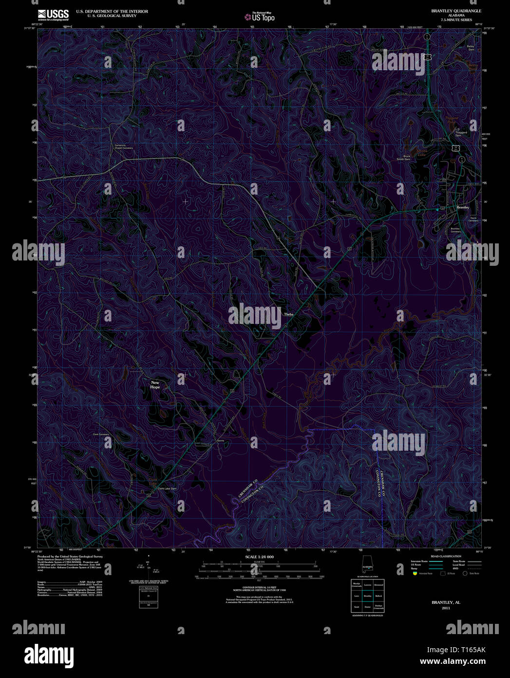 Brantley alabama map hires stock photography and images Alamy