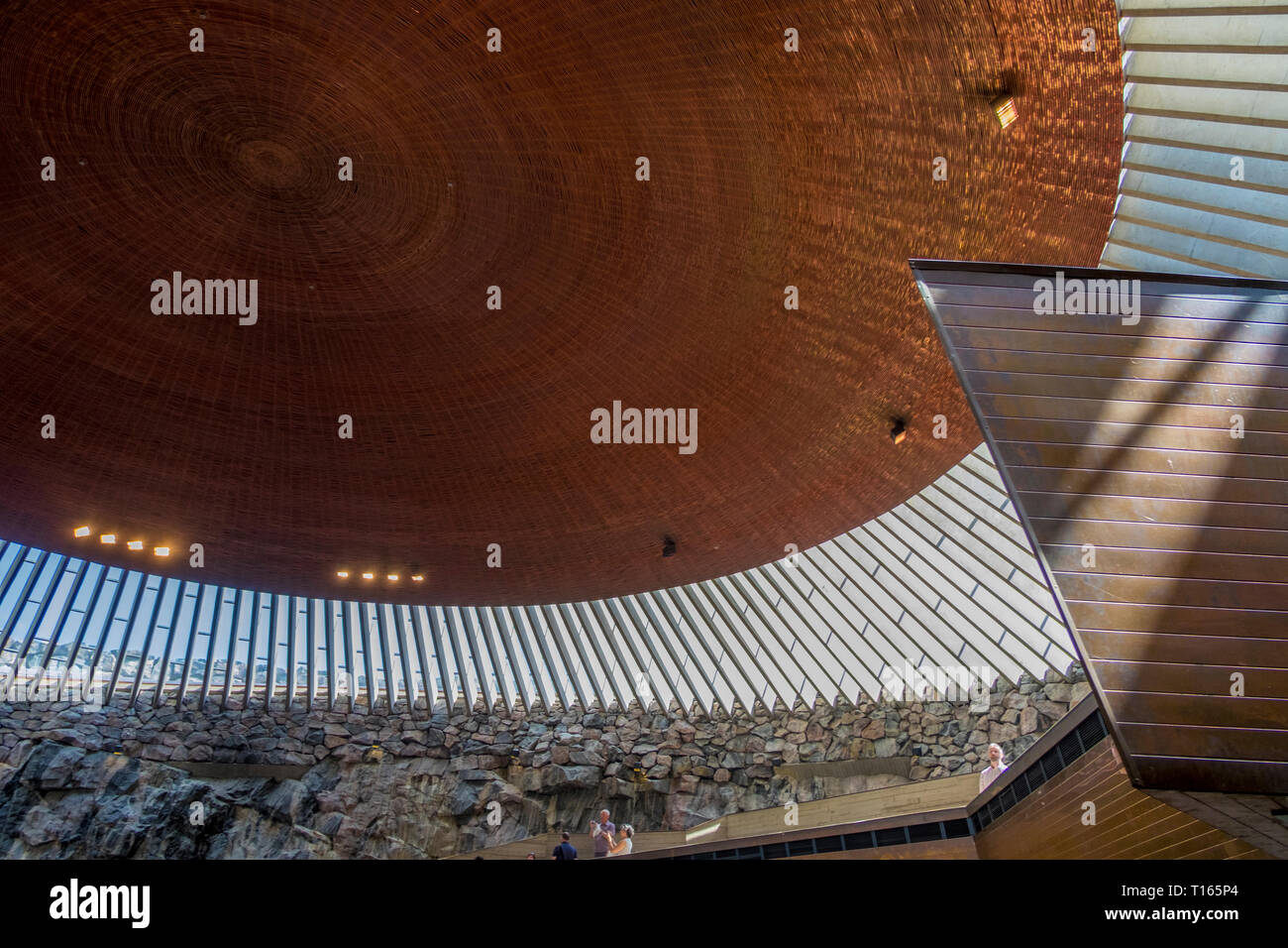 Ceiling detail of the Temppeliaukio Lutheran church in Helsinki, Finland. Stock Photo