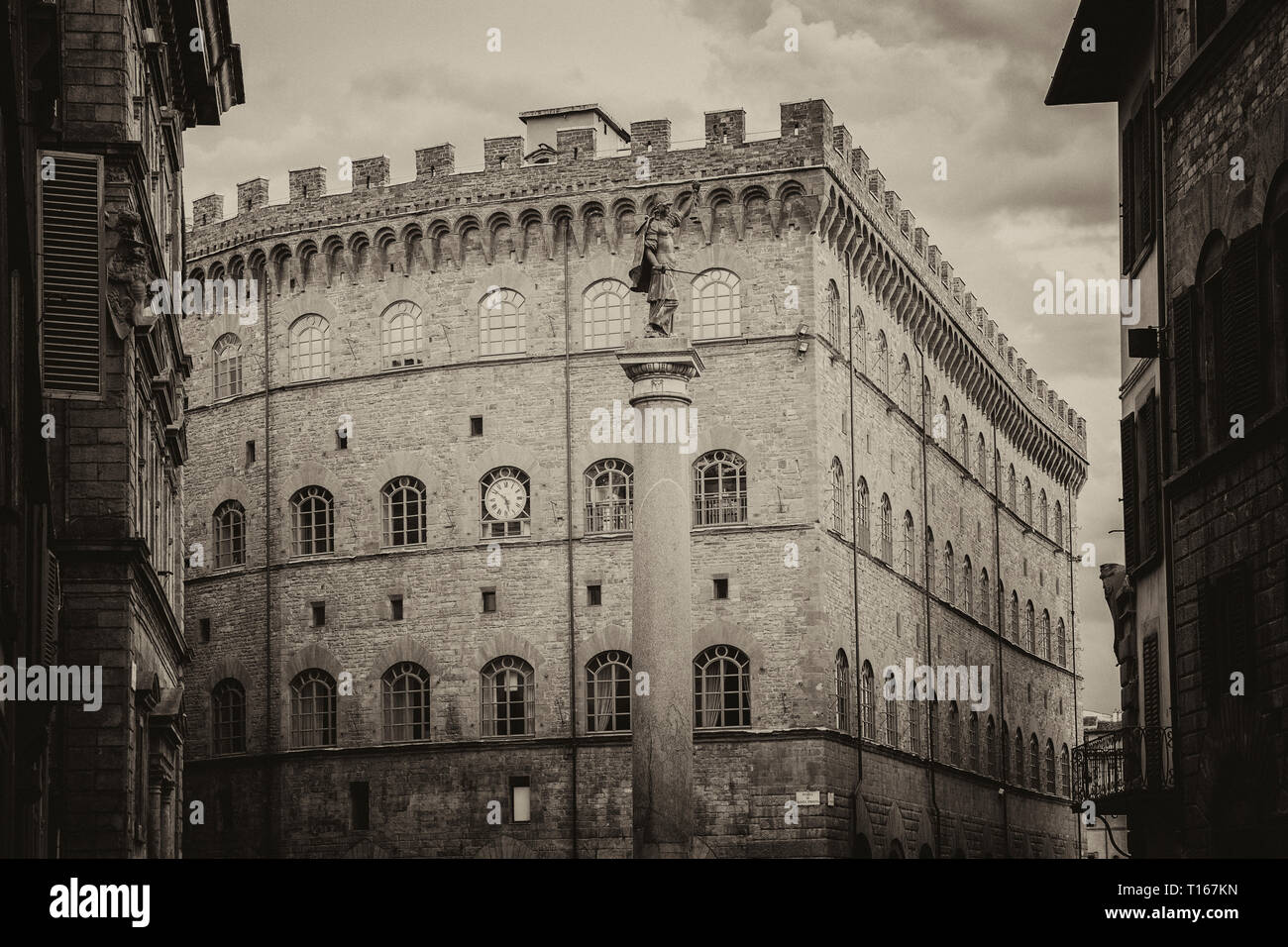 The Column of Justice at the Piazza Santa Trinita, Florence, Tuscany, Italy. Stock Photo