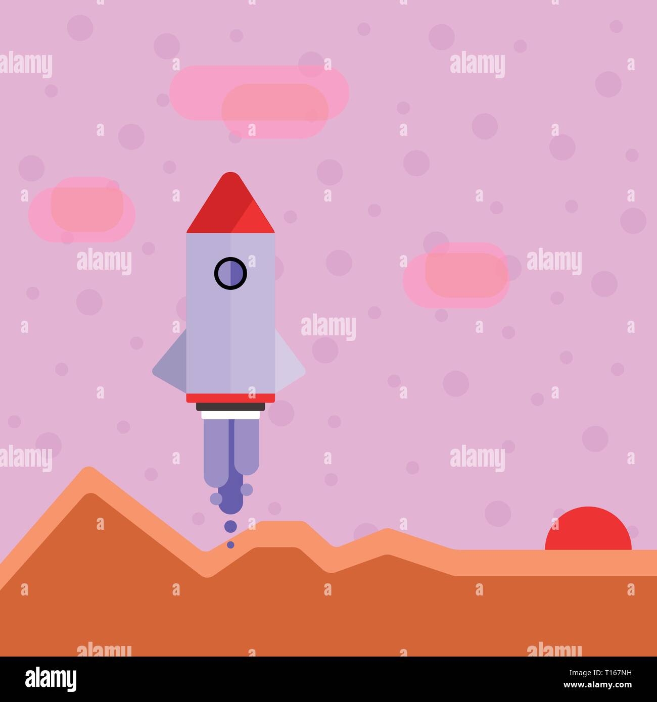 Colorful Spacecraft Shuttle Rocketship Launching for New Business ...
