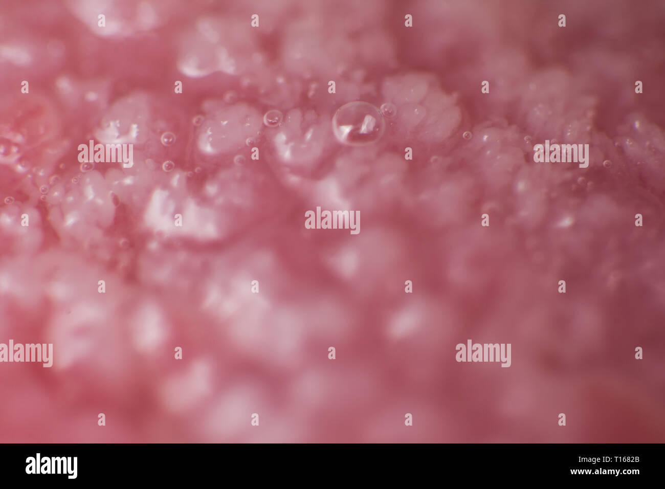 Super macro surface of tongue candidiasis overgrowth Stock Photo