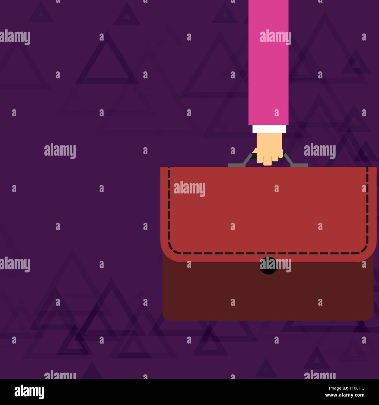 Businessman Hand Carrying Colorful Briefcase Portfolio With Stitch