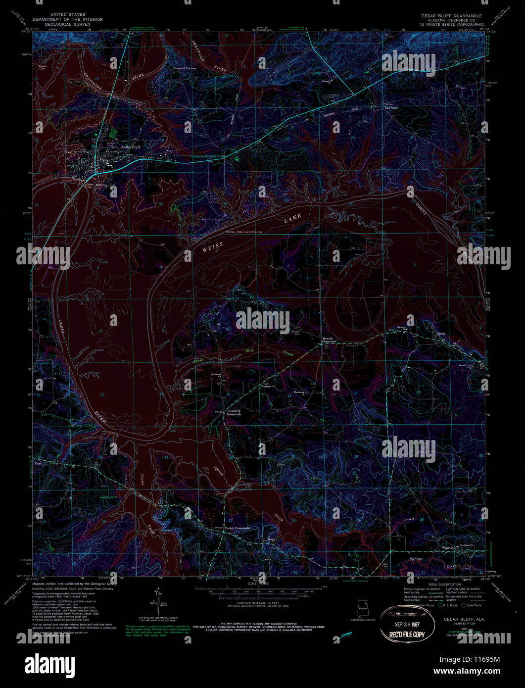 Map of cedar bluff hires stock photography and images Alamy