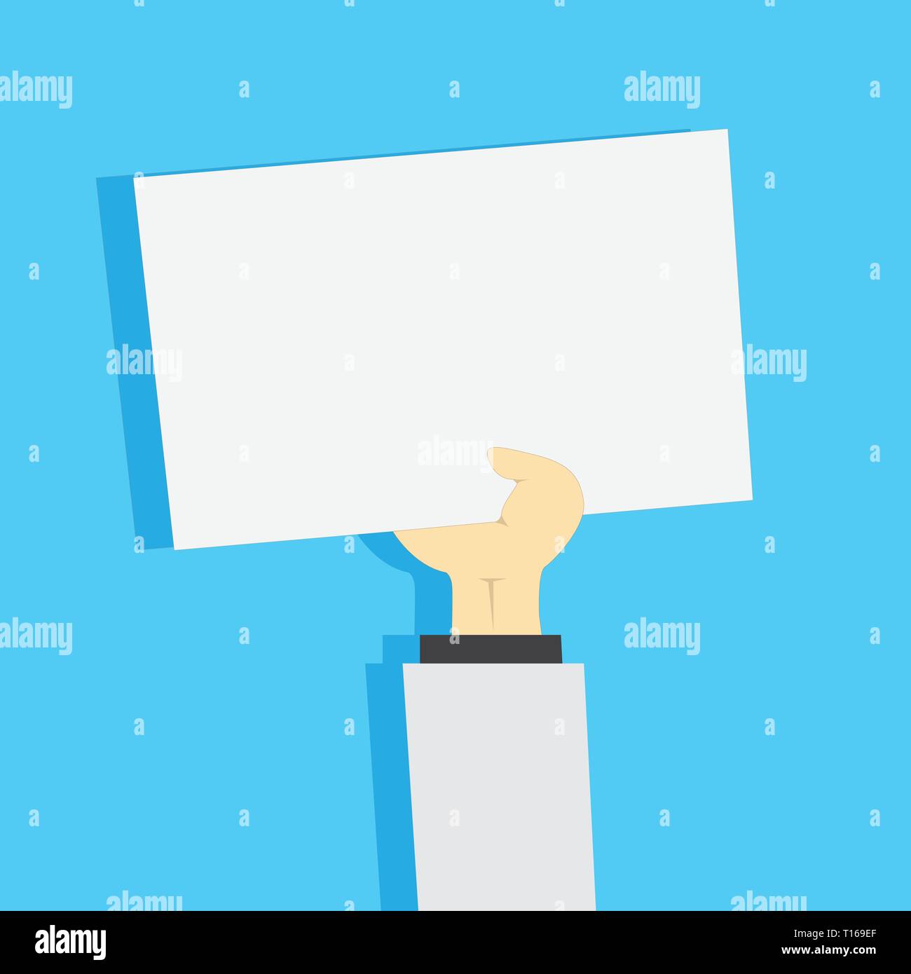 Clipart of Hand Holding Up Blank Sheet of White Paper on Pastel ...