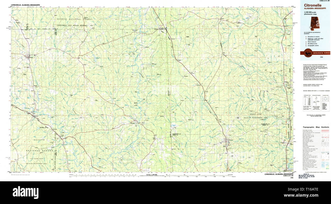 Vintage 1946 Citronelle Alabama Topo Map – 1:62500 Scale – Waterproof & Tear-Resistant – Perfect For Hiking & Decor