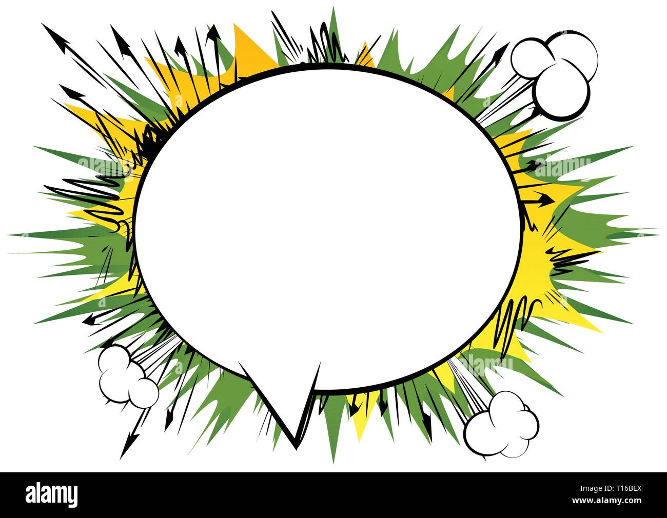 Vector illustrated retro comic book background with big blank speech ...