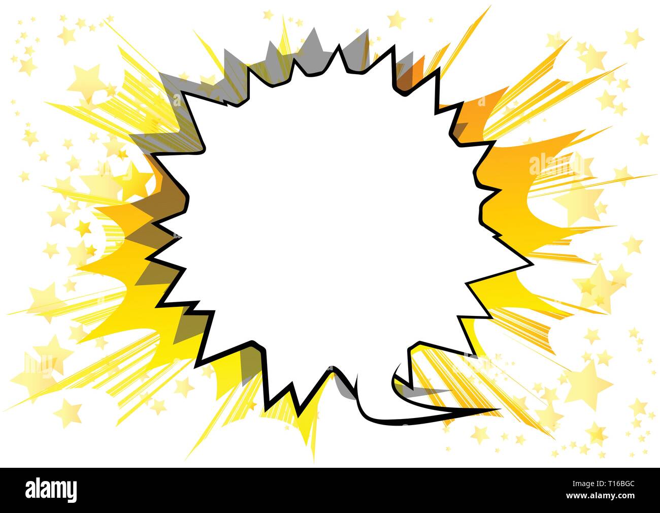 Vector illustrated retro comic book background with big blank speech ...