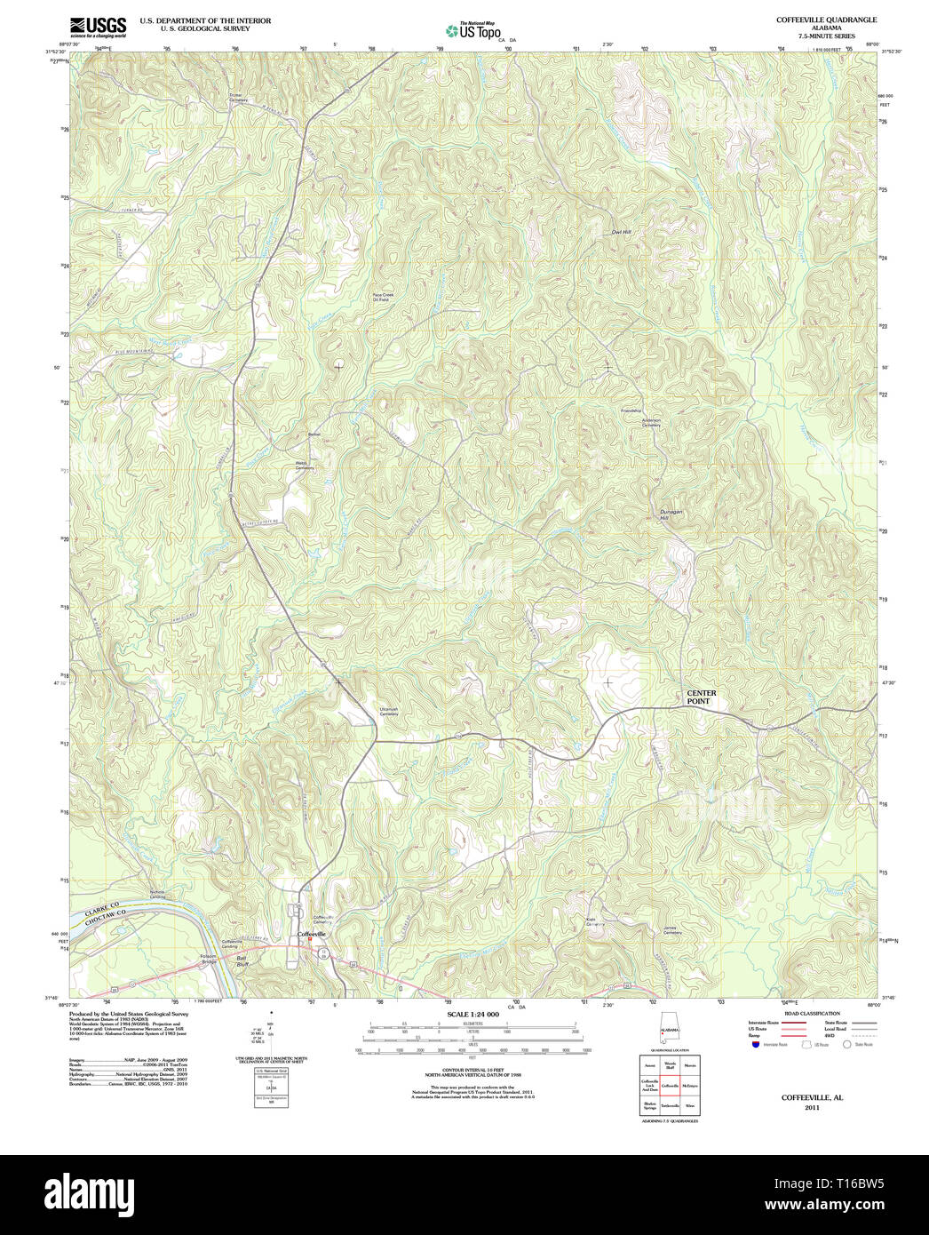 Coffeeville alabama map hires stock photography and images Alamy