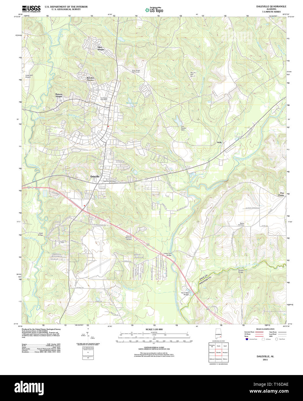 Daleville alabama map hires stock photography and images Alamy